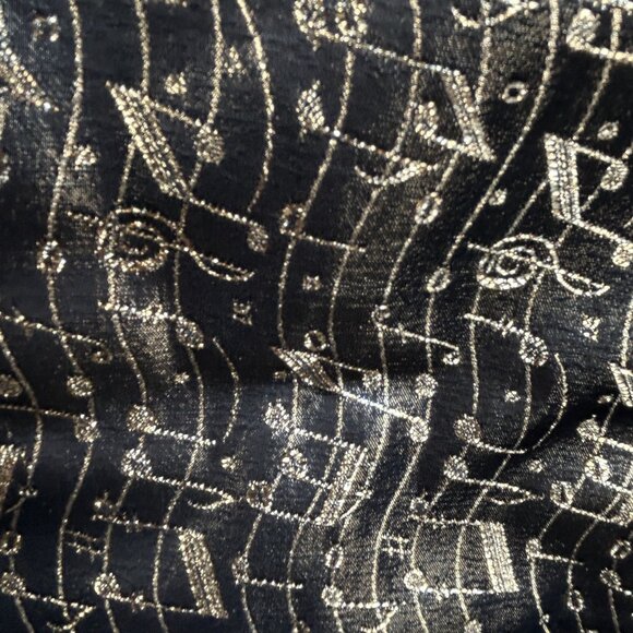 Southeastern Vintage Men's Formal Black Gold Musical Vest and Bow Tie Size Large - Picture 5 of 7